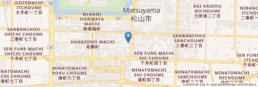 Mapa de ubicacion de 伊予銀行 en 日本, 愛媛県, 松山市.