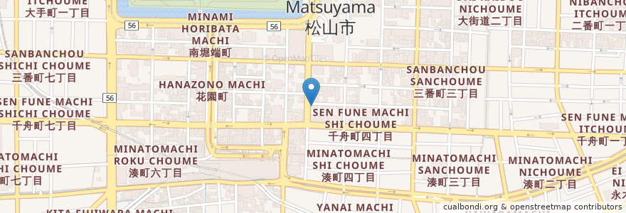 Mapa de ubicacion de 同源堂薬局 en Japón, Prefectura De Ehime, 松山市.