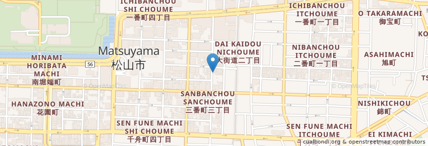 Mapa de ubicacion de スナック蟋蟀 en اليابان, 愛媛県, 松山市.