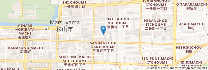 Mapa de ubicacion de Radice en Japón, Prefectura De Ehime, 松山市.