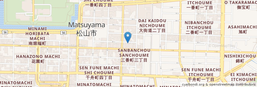 Mapa de ubicacion de 一銭蒸気 蔵の庄 en Japonya, 愛媛県, 松山市.