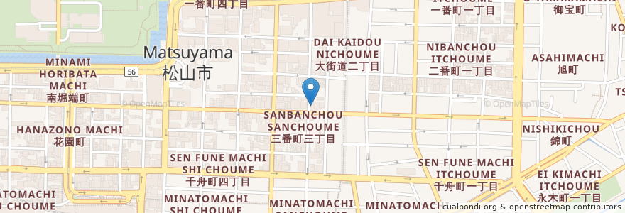 Mapa de ubicacion de SMBC日興証券 en Japan, Präfektur Ehime, 松山市.