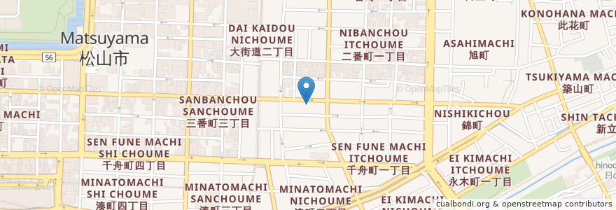 Mapa de ubicacion de 焼鳥レストラン 秋吉 en Japan, 愛媛県, 松山市.