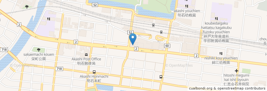 Mapa de ubicacion de 但馬銀行 明石支店 en اليابان, 兵庫県, 明石市.
