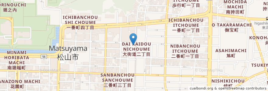 Mapa de ubicacion de サンマルクカフェ en Jepun, 愛媛県, 松山市.