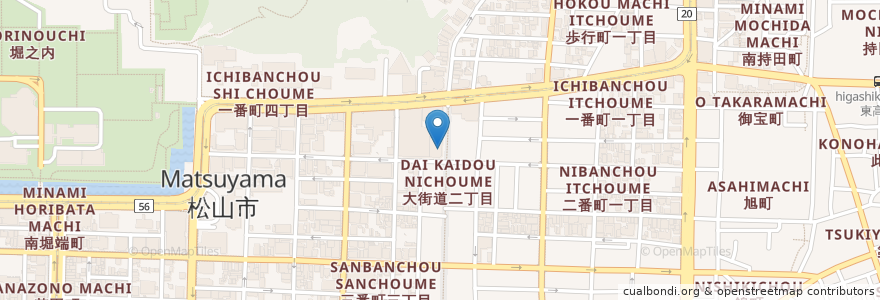 Mapa de ubicacion de つるや薬局 en Япония, Эхимэ, 松山市.