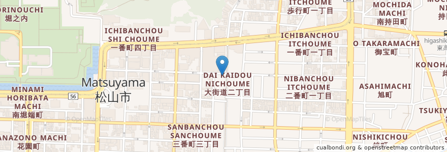 Mapa de ubicacion de すみれ en Japon, Préfecture D'Ehime, 松山市.