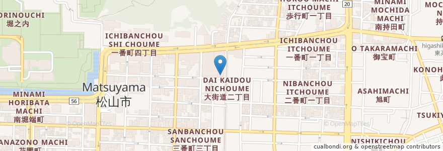 Mapa de ubicacion de Da Bocciano! en 日本, 愛媛県, 松山市.