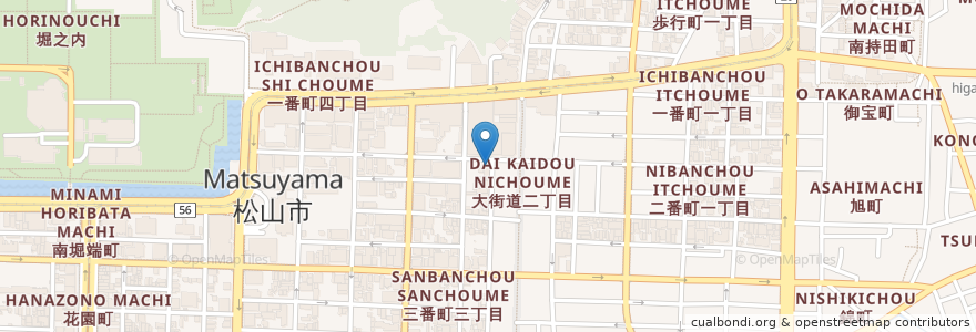Mapa de ubicacion de 銀次郎 en 일본, 에히메현, 松山市.