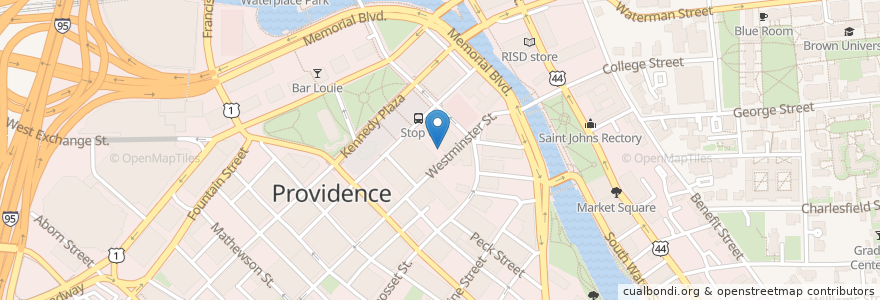 Mapa de ubicacion de Nick's on Westminster en Stati Uniti D'America, Rhode Island, Providence County, Providence.