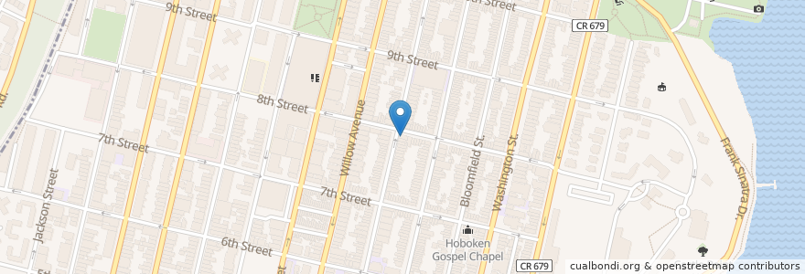 Mapa de ubicacion de Otto Strada en Amerika Syarikat, New Jersey, Hudson County, Hoboken.