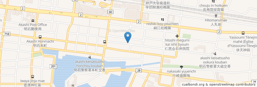 Mapa de ubicacion de 七輪バル たにやん en 日本, 兵庫県, 明石市.