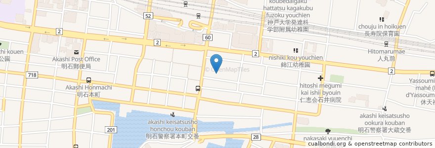 Mapa de ubicacion de 飯村医院 en 日本, 兵庫県, 明石市.