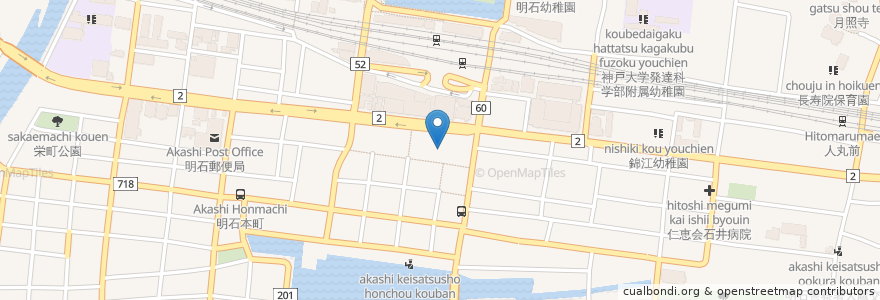 Mapa de ubicacion de つなぎ家 en Jepun, 兵庫県, 明石市.