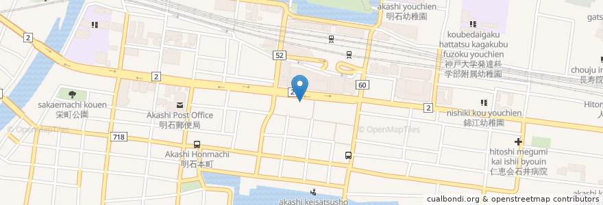 Mapa de ubicacion de 大阪協栄信用組合 明石支店 en Japon, Préfecture De Hyōgo, 明石市.