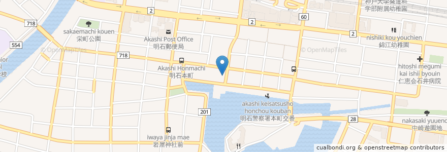 Mapa de ubicacion de ターヴォラ カルダ モンステラ en اليابان, 兵庫県, 明石市.