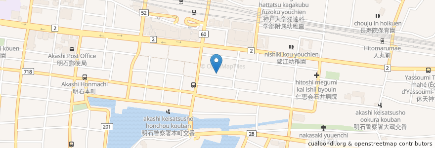 Mapa de ubicacion de 炭火焼鳥 はなやん en Япония, Хёго, 明石市.