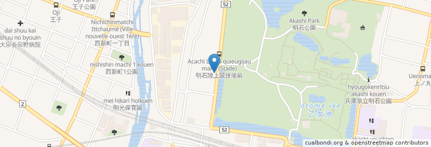Mapa de ubicacion de クロダライスショップ en اليابان, 兵庫県, 明石市.