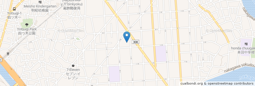 Mapa de ubicacion de 東四つ木ほほえみの里 en Japan, Tokyo, Katsushika.
