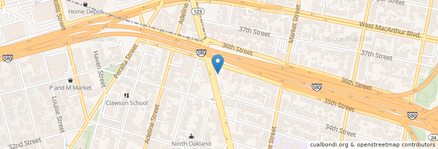 Mapa de ubicacion de Chevron en Amerika Birleşik Devletleri, Kaliforniya, Alameda İlçesi, Oakland.