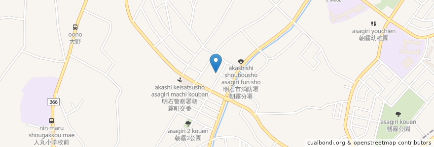 Mapa de ubicacion de 喫茶ポーラ en Japonya, 兵庫県, 明石市.