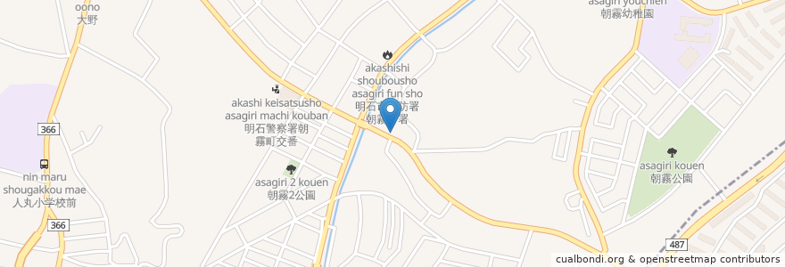 Mapa de ubicacion de ピッツェリア ベアトリーチェ en 일본, 효고현, 明石市.