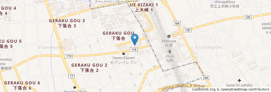 Mapa de ubicacion de 下落合コミュニティセンター en Japão, 埼玉県, さいたま市, 浦和区.