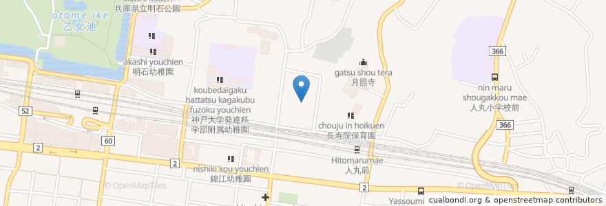 Mapa de ubicacion de 雲晴寺 en ژاپن, 兵庫県, 明石市.