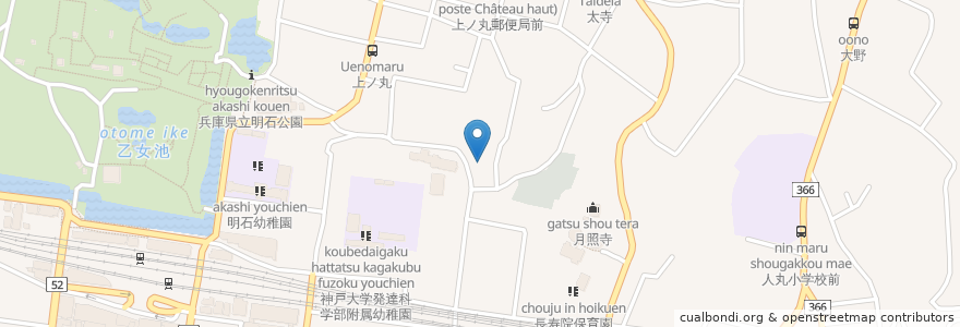 Mapa de ubicacion de 本松寺 en اليابان, 兵庫県, 明石市.