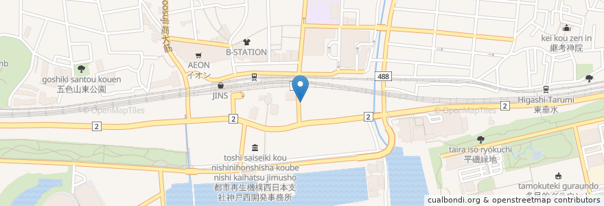 Mapa de ubicacion de オリーブ フレンチ&パティスリー en Japan, Hyogo Prefecture, Kobe, Tarumi Ward.