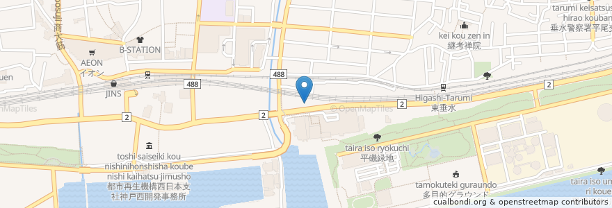 Mapa de ubicacion de 神戸愛犬美容専門学院 神戸校 en Japan, Präfektur Hyōgo, 神戸市, 垂水区.
