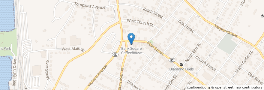 Mapa de ubicacion de Bank Square Coffeehouse en Stati Uniti D'America, New York, Dutchess County, Town Of Fishkill, Beacon.