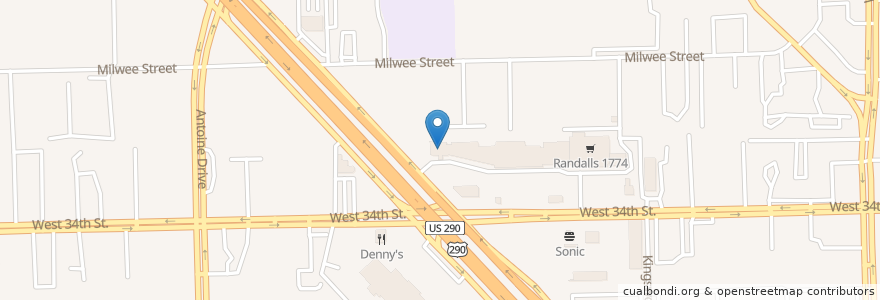 Mapa de ubicacion de Luby's en 美利坚合众国/美利堅合眾國, 得克萨斯州 / 德克薩斯州 / 德薩斯州, 休斯敦, Harris County.