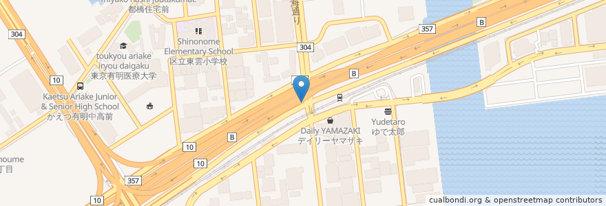 Mapa de ubicacion de 東雲駅(東京湾岸道路) en Jepun, 東京都, 江東区.