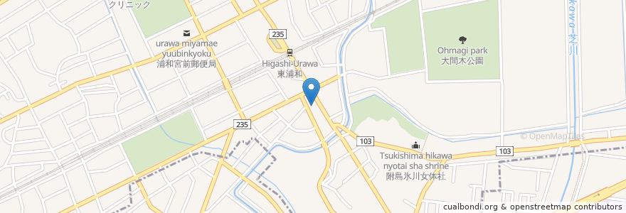 Mapa de ubicacion de 川口信用金庫東浦和駅前支店 en Jepun, 埼玉県, さいたま市, 緑区.