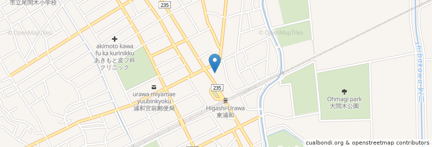 Mapa de ubicacion de 埼玉りそな銀行東浦和支店 en 日本, 埼玉县, 埼玉市, 緑区.