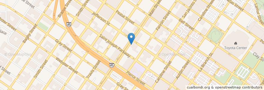Mapa de ubicacion de Amegy Bank en United States, Texas, Houston, Harris County.