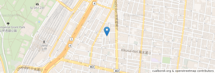 Mapa de ubicacion de ロダン en 日本, 東京都, 台東区.