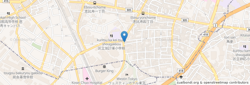 Mapa de ubicacion de Rue Favart en 日本, 东京都/東京都, 渋谷区.