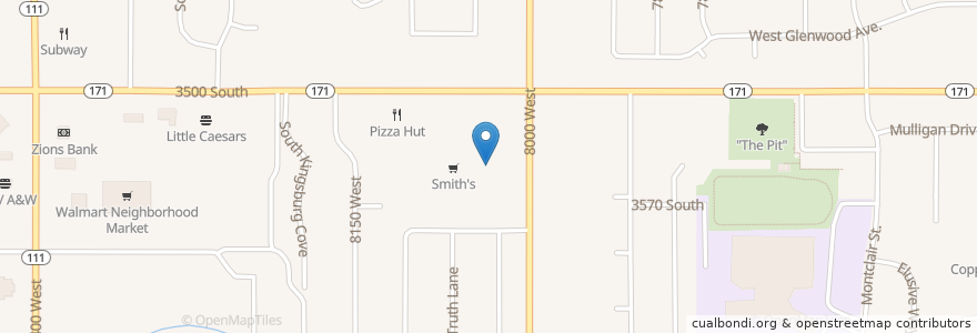 Mapa de ubicacion de Papa Murphy's en 미국, 유타 주, Salt Lake County, Magna.