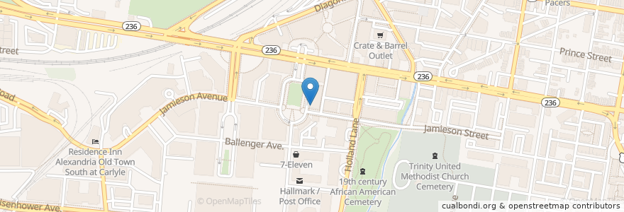 Mapa de ubicacion de Jimmy John's en アメリカ合衆国, バージニア州, Alexandria.