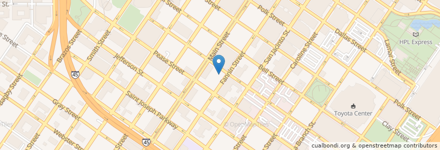Mapa de ubicacion de Cafe Cosmopolita en 美利坚合众国/美利堅合眾國, 得克萨斯州 / 德克薩斯州 / 德薩斯州, 休斯敦, Harris County.