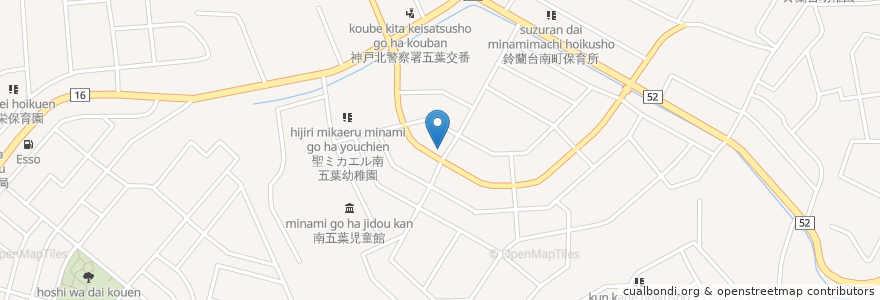 Mapa de ubicacion de 中村眼科医院 en 日本, 兵庫県, 神戸市, 北区.