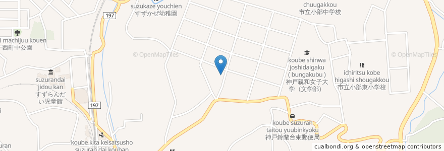 Mapa de ubicacion de すし千坂 en اليابان, 兵庫県, 神戸市, 北区.