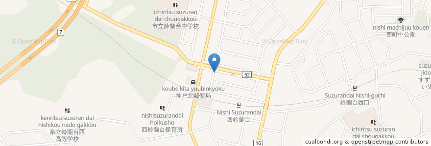 Mapa de ubicacion de ぎゃらりー Cafe 仁 en Japón, Prefectura De Hyōgo, 神戸市, 北区.