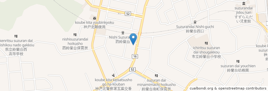 Mapa de ubicacion de まんが亭 en اليابان, 兵庫県, 神戸市, 北区.