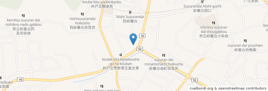 Mapa de ubicacion de 向井歯科 en Japon, Préfecture De Hyōgo, 神戸市, 北区.