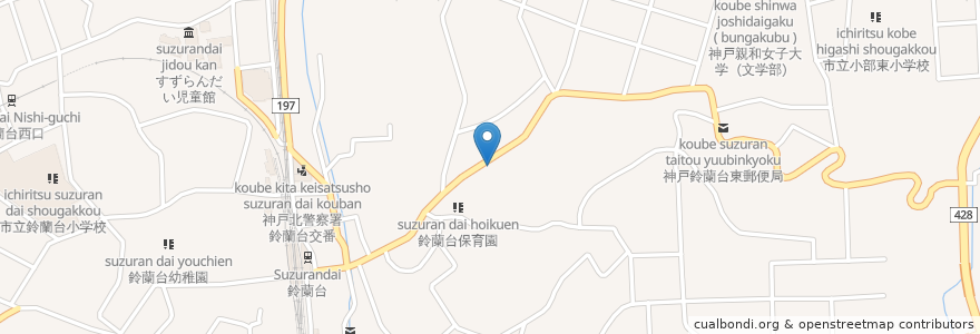 Mapa de ubicacion de レガート en 日本, 兵库县/兵庫縣, 神户市, 北区.