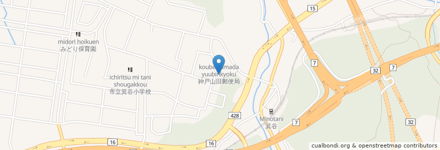 Mapa de ubicacion de Factoryたけふ en Japonya, 兵庫県, 神戸市, 北区.