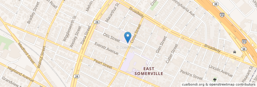 Mapa de ubicacion de Blue Bikes - Edgerly Education Center - Somerville en ایالات متحده آمریکا, ماساچوست, Middlesex County, Somerville.